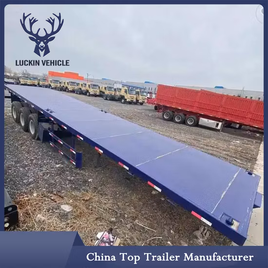 2/3 Axles Flat Bed Platform Flatbed Container Semi Trailer