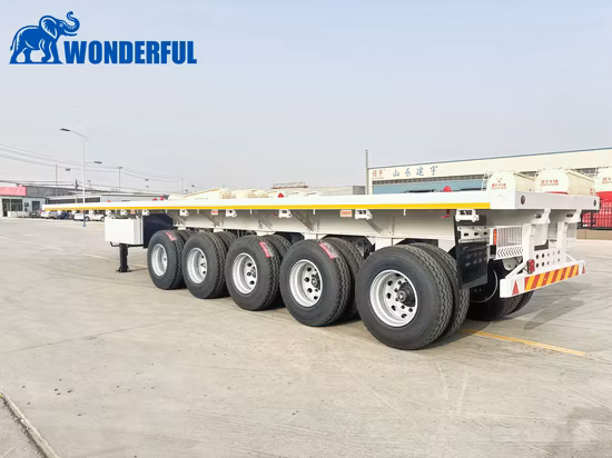 Three Axles Flatbed Semi-Trailer 40FT 40 Tons Flat Bed Truck Trailer Semi Flatbed Trailer