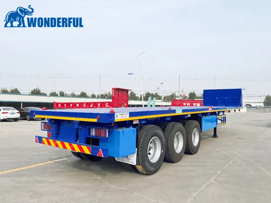 Three Axles Flatbed Semi-Trailer 40FT 40 Tons Flat Bed Truck Trailer Semi Flatbed Trailer