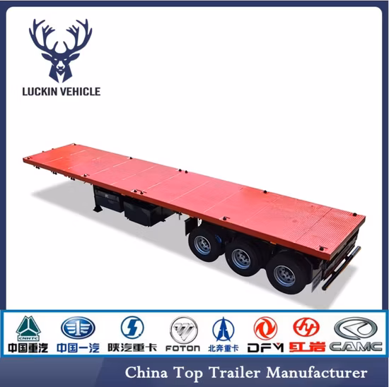 2/3 Axles Flat Bed Platform Flatbed Container Semi Trailer