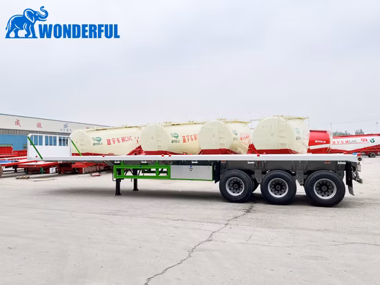 Three Axles Flatbed Semi-Trailer 40FT 40 Tons Flat Bed Truck Trailer Semi Flatbed Trailer