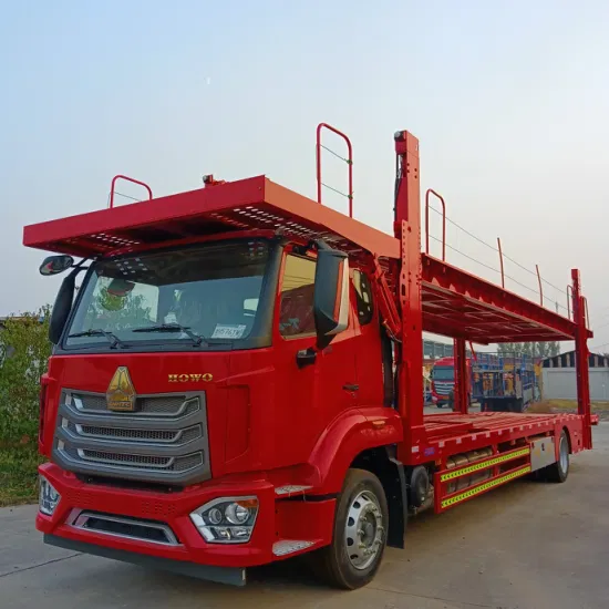 2 3 Eixos Heavy Duty Double Deck Transport SUV Skeleton Frames Flatbed Auto Dump Tipping Car Vehicle Hauler Carrier Truck Semi Trailer Preço para venda